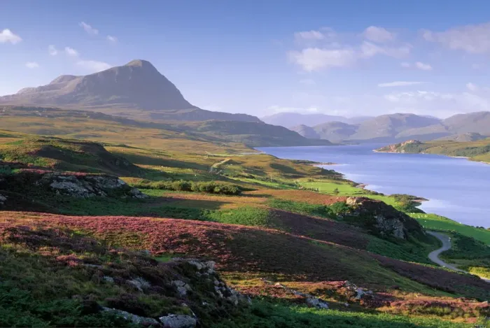 Framed Print : Strathmore Valley Print, Loch Hope and Ben Hope Landscape Framed Print : Strathmore Valley Print, Loch Hope and Ben Hope Landscape