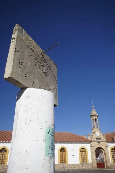 Sundial in Plaza Anzures, Sucre, UNESCO World Heritage Site, Bolivia, South America