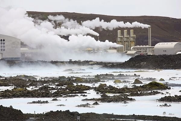Svartsengi Geothermal plant, which feeds water to The Blue Lagoon, Icelands famous outdoor spa