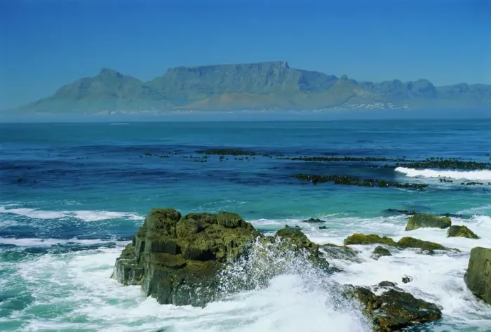 Framed Print : Table Mountain Print from Robben Island, Cape Town Framed Print : Table Mountain Print from Robben Island, Cape Town
