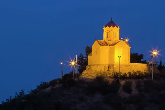 Framed Print : Tabor Monastery Print at Twilight, Tbilisi
