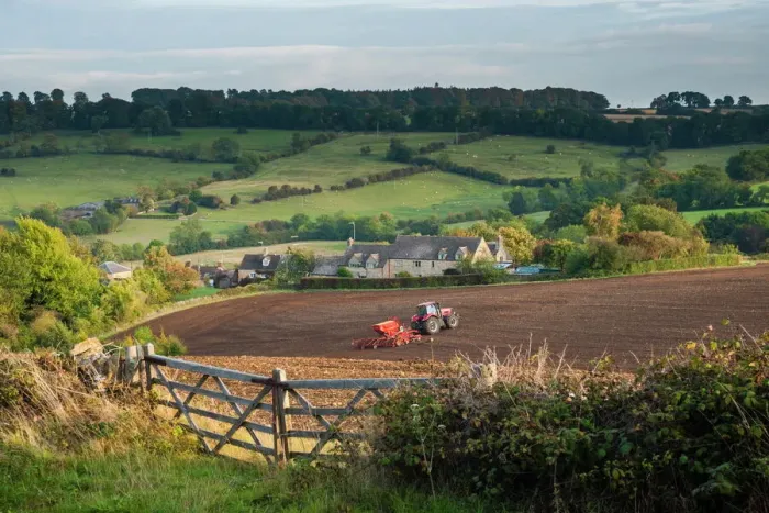 Framed Print : Tractor Ploughing Fields in Blockley Print Framed Print : Tractor Ploughing Fields in Blockley Print