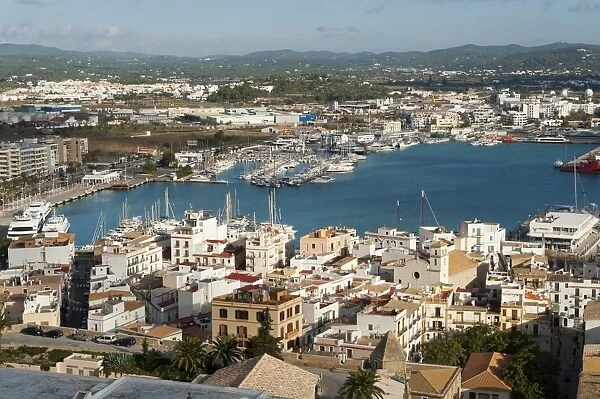 View from the Mirador del Rei Jaume I, Ibiza Castle, Old Town, Dalt Vila, Ibiza (Eivissa), Balearic Islands, Spain, Mediterranean, Europe