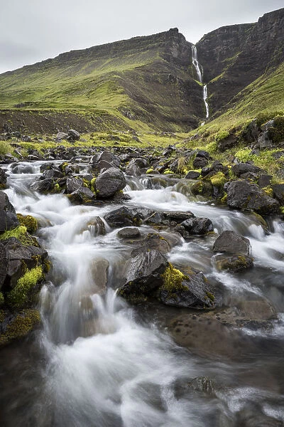 Waterfall en route to Westfjords, north west Iceland, Polar Regions