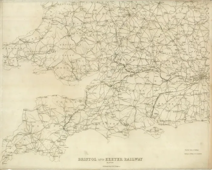 Framed Print : Bristol and Exeter Railway Print [1836] - I.K. Brunel Engineer
