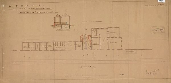 L. B. & S. C. R. - Proposed Extension to Refreshment Room - West Croydon Station (Down Side) - Drawing No 4285 [21  /  02  /  1900]