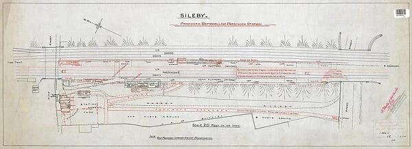 Sileby- proposed remodelling of passenger station (1912) (black  /  white  /  red)