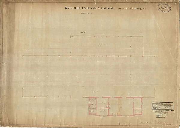 14710. Wycombe Extension Railway - Thame Station Plan. 15th April 1864