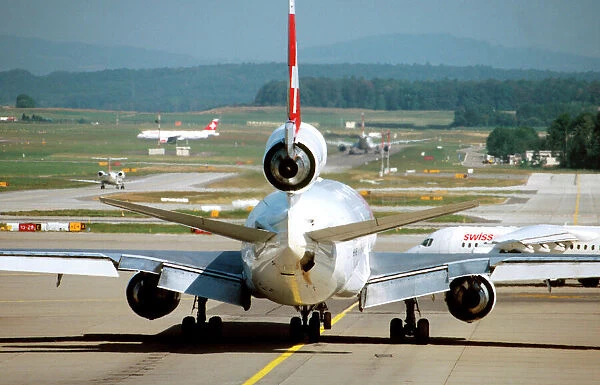 Boeing MD11 taxiing to runway