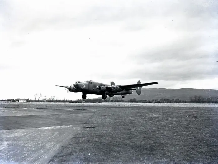 : Hakleton 2 RAF Taking Off Print, Black and White Photo : Hakleton 2 RAF Taking Off Print, Black and White Photo
