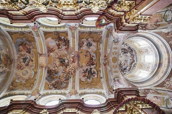 Austria, Wachau, Melk, The Abbey, Ceiling Fresco of the Abbey Church