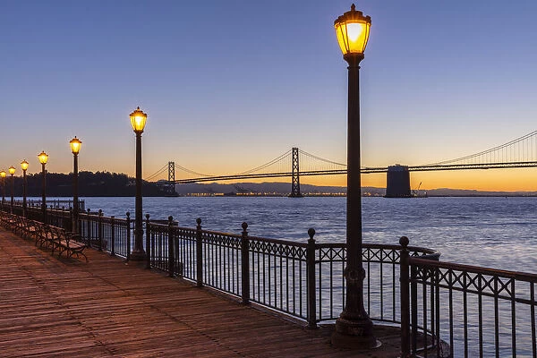 Bay Bridge and pier, San Francisco, California, USA