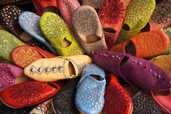 Brightly coloured moroccan slippers