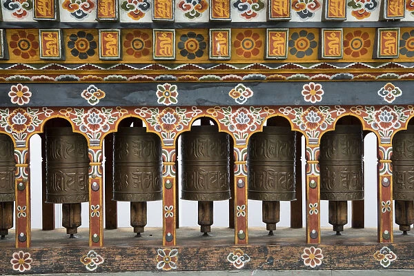Buddist prayer wheels in Bhutan