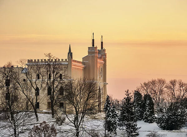 Castle at sunset, winter, Lublin, Lublin Voivodeship, Poland
