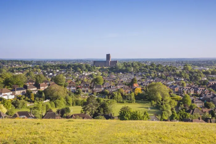 Framed Print : Guildford Cathedral Print from The Mount