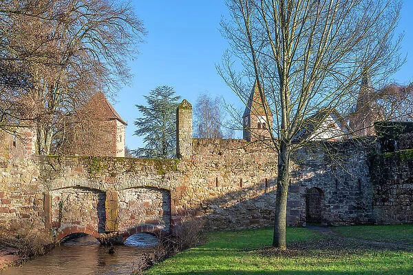 City wall of Wissembourg, Bas-Rhin, Alsace, Alsace-Champagne-Ardenne-Lorraine, Grand Est, France