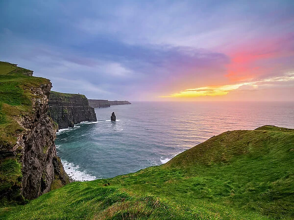 Acrylic Blox of Cliffs of Moher at dusk, County Clare, Ireland