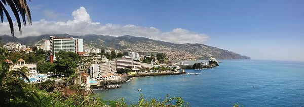 The coast along Funchal with high rank hotels. Madeira