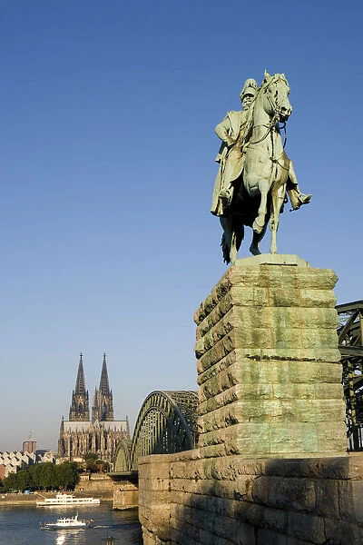 Cologne Cathedral and Hohenzollern bridge, Cologne, North Rhine Westphalia, Germany