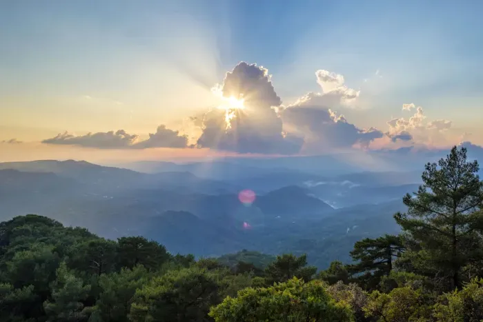 Framed Print : Print of Dramatic Sunset over Troodos Mountains Framed Print : Print of Dramatic Sunset over Troodos Mountains
