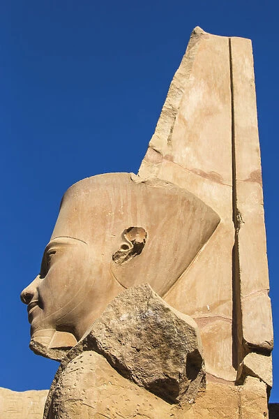 Egypt, Luxor, Karnak Temple, Statue of Tutankhamun