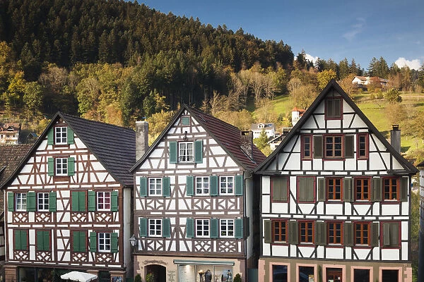 Germany, Baden-Wurttemburg, Black Forest, Schiltach, traditional building details, fall