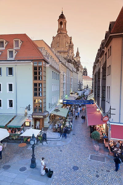 Germany, Saxony, Dresden, Old Town, outdoor restaurants