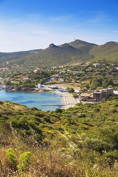 Greece, Attica, Cape Sounion, Sounio bay and The Aegeon Beach Hotel