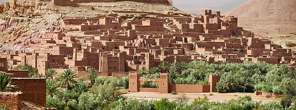 The historical fortified desert city (ksar) of Ait Benhaddou along the former caravan
