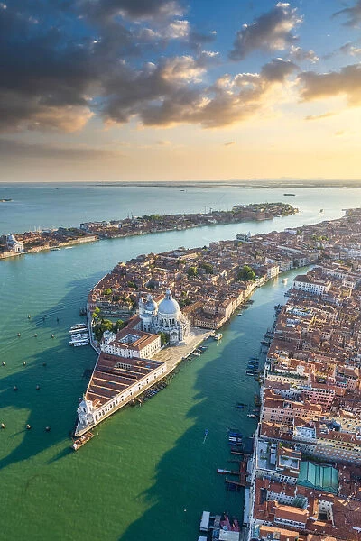 Italy, Veneto, Venice, Aerial view of Punta della Dogana