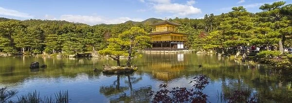 Japan, Kyoto, Kinkaku-ji, -The Golden Pavilion officially named Rokuon-ji