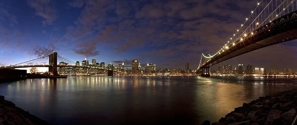 Manhattan Bridge & Brooklyn Bridge, New York City, USA