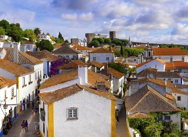 Portugal, Estramadura, Obidos, overview of 12th century town