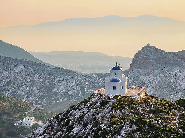 Prophet Elias Church at sunset, Naxos Island, Cyclades, Greece