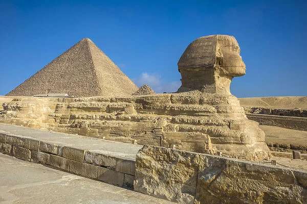 Pyramid of Cheops and the Sphinx, Pyramids of Giza, Giza, Cairo, Egypt