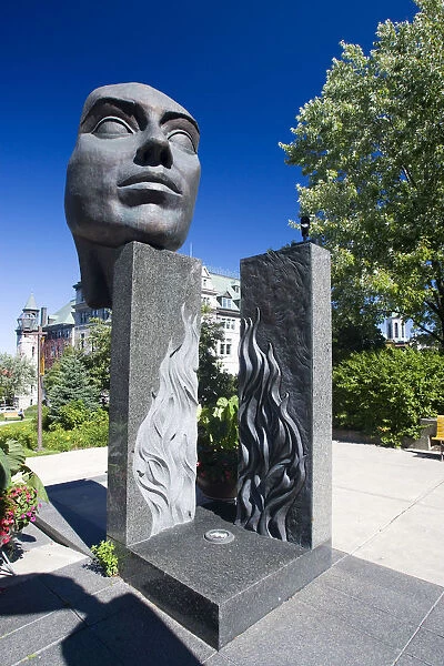 Quebec City, Canada. The Monument aux Freres Educateurs in Quebecs Upper Town