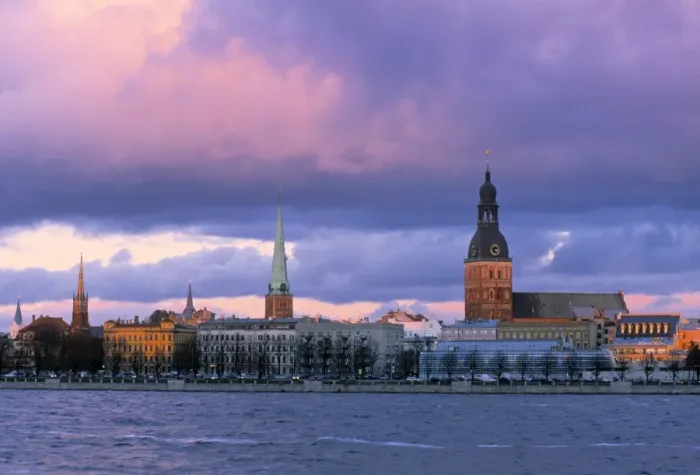 Framed Print : Riga Print Across Daugava River