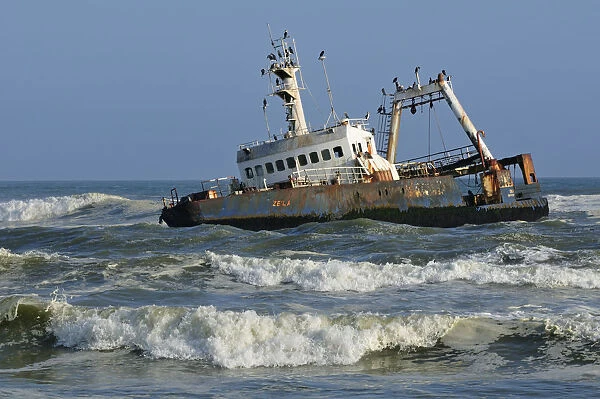 Shipwreck on Skeleton Coast near Henties Bay, Atlantic coast, Namibia, Africa