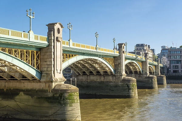 Southwark Bridge, River Thames, London, England, UK