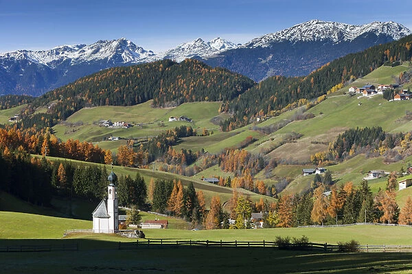 St. Johann Church, The Dolomites, Geisler Gruppe, Trentino-Alto Adige, Italy