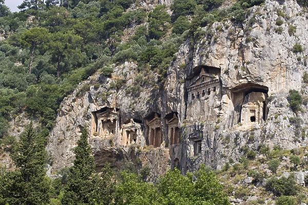 Turkey, Mugla Province, Dalyan  /  Kaunos, Lycian rock tombs