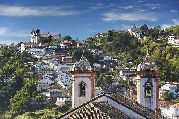 View of Our Lady of Carmo and Santa Efigenia dos Pretos churches, Ouro Preto (UNESCO