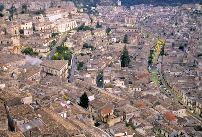 Framed Print : View over Modica Print, a photograph of Sicily's landscape