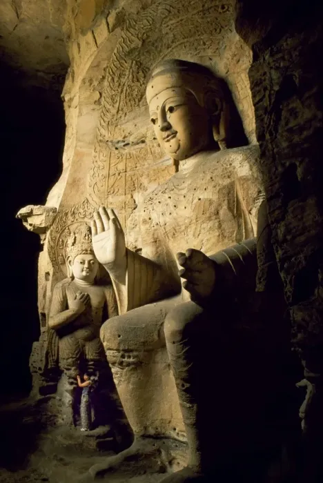 Framed Print : Yungang Caves Print - 5th Century Buddha Visitor Framed Print : Yungang Caves Print - 5th Century Buddha Visitor