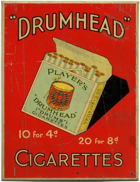 PLAYER'S DRUMHEAD CIGARETTES 看板　アンティーク An Original Players 