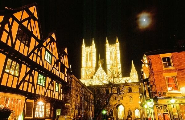 Lincoln Cathedral at night in Lincoln UK