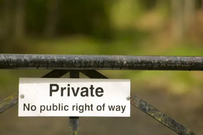 Framed Print : Private Sign Print on a Gate Framed Print : Private Sign Print on a Gate