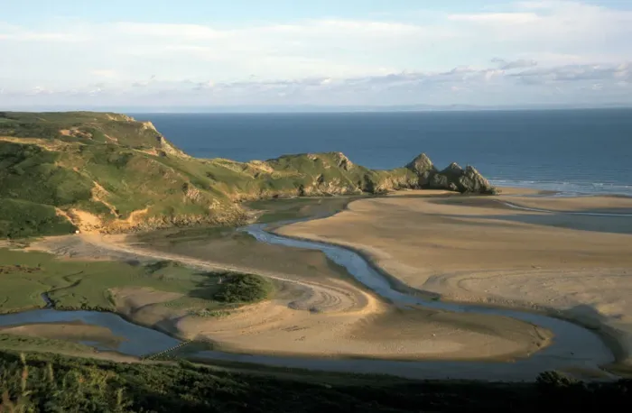 Framed Print : Three-cliffs Bay Print, a landscape photograph Framed Print : Three-cliffs Bay Print, a landscape photograph