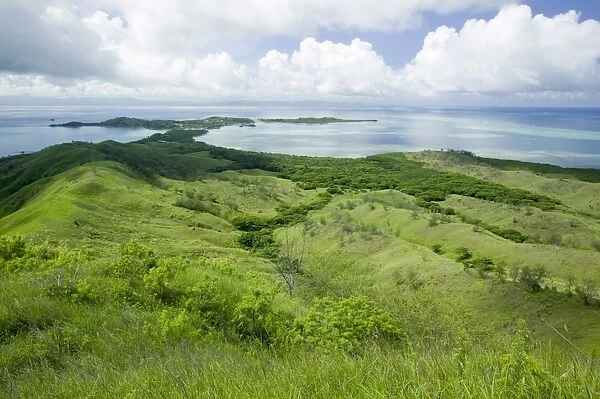 The view from the summit of Malolo island part of the Mananucas chain off Fiji